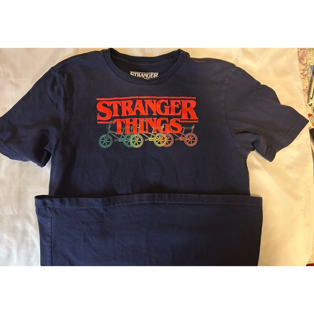 Stranger Things Graphic T-Shirt Navy Blue XL (14/16) Original Television